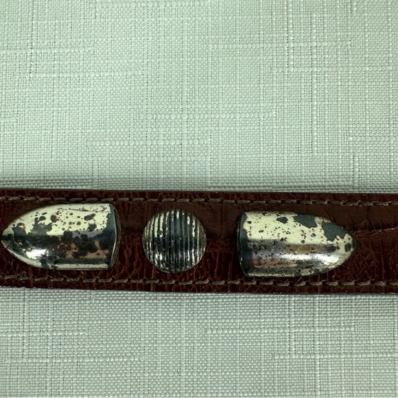 Vintage B.B. Simon Brown Alligator Print Leather Belt size Large - Picture 9 of 15